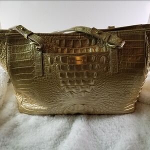 Brahmin Gold Crocodile Embossed Tote Bag